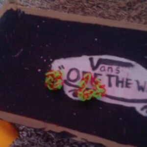 2 green and red bracelets